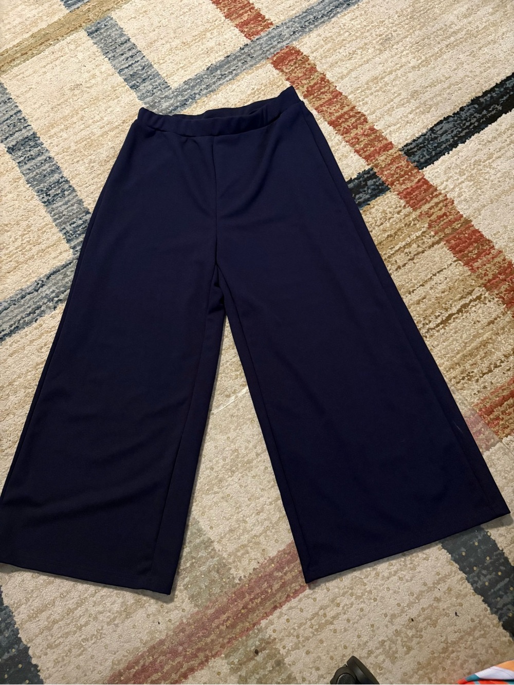 SHEIN Navy Wide-Leg Pull-On Palazzo Pants